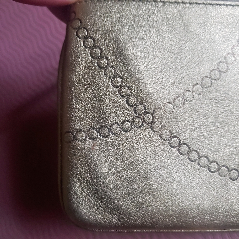SOLD - Coach Y2K Metallic Gold Small Wristlet Coin Wallet - Picture 9 of 10